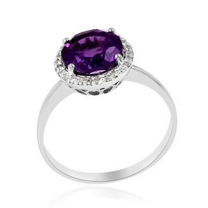 Conception de luxe solide 925 argent sterling améthyste zircon multi pierre anneau pendentif ensemble fournisseur de bijoux - Product Image 2