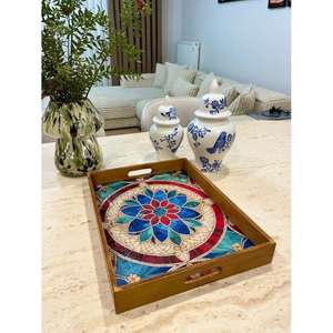 Square Shape Large <b>Breakfast</b> <b>Tray</b> High Enamel Finishing Custom Printed Wholesale Wooden Serving <b>Trays</b> For Hotel & Restaurants - Product Image 4