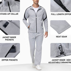 Chándal 2025 de dos piezas, chaqueta con cremallera y cuello alto, ropa de entrenamiento para correr, chándal con cremallera, chándal personalizado con cremallera para correr para hombre - Product Image 6