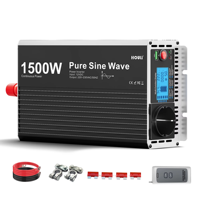 Convertisseur d'énergie à onde sinusoïdale pure monophasé HOULI 12v 24v 220v 3000w 2000W 50/60 Hz 90% d'efficacité pour la maison, le camping-car, la voiture HPWD0030S 388x150x70mm