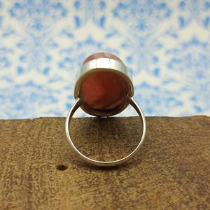 Pierre précieuse de rhodochrosite naturelle de qualité supérieure à haute luminosité 925 argent bohème artisan fabriqué mariage/fête bague coupe ovale - Product Image 2