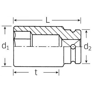 Stahlwille Long Version 3/4'' Drive <b>IMPACT</b> <b>Sockets</b> - Product Image 2
