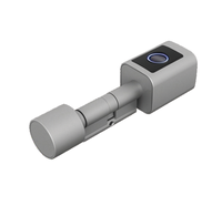 Serrure de porte intelligente à cylindre avec empreinte digitale, carte RFID/NFC/IC, déverrouillage par application Tuya, Wi-Fi, prise en charge de la clé mécanique pour porte en verre