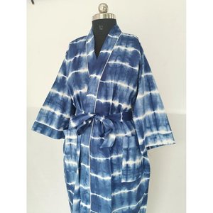 Kimono Boho de Verano, Informal, para la Playa, de Algodón Puro con Estampados Batik Indios, Hecho a Mano para Mujer - Product Image 3
