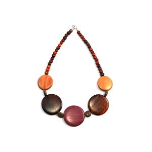 Vintage exagéré gros fait à la main tour de cou bohème grand en bois et résine Unique Long collier indien bijoux collier - Product Image 3