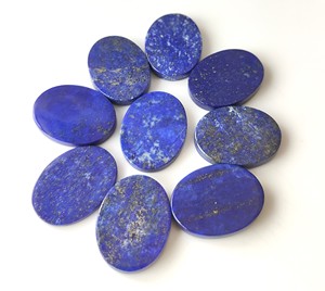 Pierres précieuses en vrac Lapis Lazuli bleu naturel 3x5mm-20x30mm ovale des deux côtés pièce plate prix de gros pour la fabrication de bijoux - Product Image 5