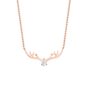 Elegante collar de ciervo de diamante americano de oro rosa collares exquisitos para mujer - Product Image 1