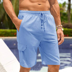 Venta caliente High Street Style Solid Cotton Cargo Shorts Hombres Verano Casual Ecológico Secado rápido OEM Personalizable No tejido - Product Image 3