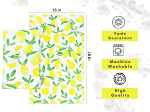 100% coton printemps serviettes de cuisine vibrant citron 16x26 pouces été saisonnier cuisine décor - Product Image 5