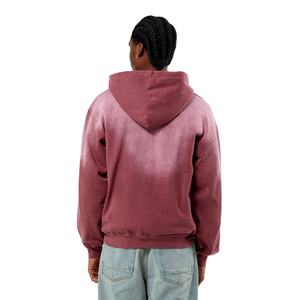 Sudadera con Capucha y Cremallera al por Mayor, Estilo Urbano, Algodón Terry, Lavado Ácido, Personalizada con Pedrería, Efecto Desgastado por el Sol, con Cremallera Completa para Hombre - Product Image 4
