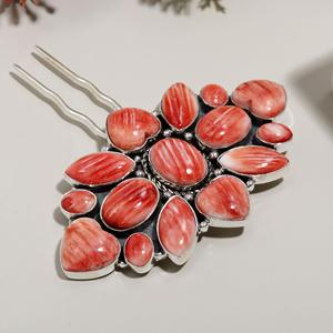 Vente en gros de collier avec pendentif en argent sterling 925 en forme de fleur naturelle rose et conque avec pierres précieuses cadeau pour femmes et filles - Product Image 3