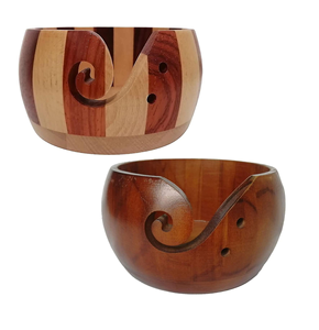 Stylish Yarn Bowl Unique Rustic Wood Yarn Bowl & <b>Crochet</b> <b>Hooks</b> & Stitch Markers and Handmade Natural Craft for Selling - Product Image 3