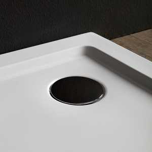 Receveur de douche semi-circulaire en acrylique de 80 cm de Aosta, un accessoire de salle de bain élégant - Product Image 3