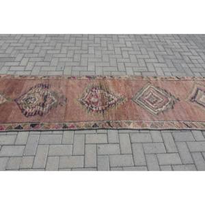 พรมหญ้าทะเล10.6ft สีน้ำตาลสไตล์วินเทจผ้าขนสัตว์ตุรกีขนาด2.7 X สำหรับห้องนั่งเล่นบ้านการเย็บปะติดปะต่อกันด้วยน้ำยางดีไซน์ตรอกสี่เหลี่ยมผืนผ้า - Product Image 3