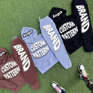 Conjunto de chándal para hombre transpirable 3D personalizado, chándal de lana de gran tamaño con pantalones de chándal acampanados y Sudadera con capucha para el invierno - Product Image 2