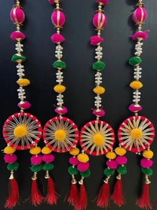 3 Feet Indian Door Hanging Toran Decor Haldi Mehndi Desi Wedding Indian Festive Wall Hanging Decorative Puja Backdrop for Diwali - Product Image 4