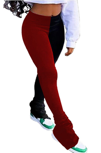 Pantalon de survêtement taille haute pour femmes pantalon de jogging plissé avec conception patchwork Streetwear sexy pour les fêtes d'hiver Clubbing - Product Image 3