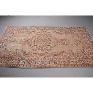 Tapis, 4,6x8,4 pieds, tapis vintage, tapis persan orange en laine - Product Image 3