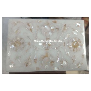 Nuevo diseño, producto de calidad superior, caja con incrustaciones de mármol de aspecto clásico moderno con forma rectangular, uso de fregona para almacenamiento de joyas, artículo de regalo - Product Image 3