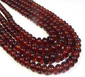 Hessonite ลูกปัดโกเมนขัดเงา18 \ "สแตรนด์5-9มม. สีแดงโกเมนอัญมณีธรรมชาติเรียบสำหรับการทำเครื่องประดับรวมทั้งเพชร - Product Image 1