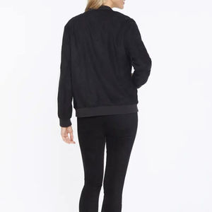 Veste élégante à manches longues pour femmes avec doublure en laine, col montant imprimé avec poche, blouson aviateur à la mode pour femmes, hiver, vente en gros - Product Image 6