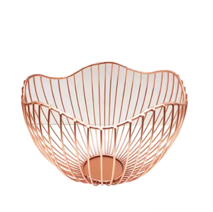 Standard Quality <b>Black</b> <b>Wired</b> Metal <b>Basket</b> with Rounded Shape for Home Kitchen Fruit & Vegetable Storage - Product Image 6