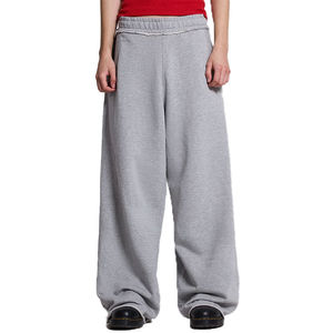 New Design 100% French Terry Cotton Baggy Sweat pants Wide <b>Leg</b> Straight Custom Fashion Causal Men's Pants Trousers - Product Image 5