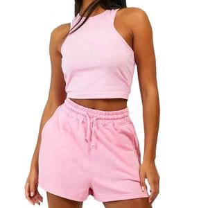 Conjunto de dos piezas de ropa ligera de verano, top sin mangas a juego y ropa informal de verano, conjuntos de verano para mujer - Product Image 1
