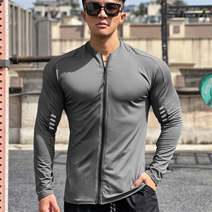 Men's Long Sleeve Sportswear Gym Training Sweatshirt <b>Spring</b> Autumn Fitness <b>Cardigan</b> with Zipper for Running and Jogging - Product Image 5