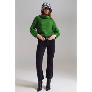 Jeans Negros de Cintura Alta con Corte Acampanado, Mezclilla Transpirable con Estilo Simple, Talla XL, Holgados, Estampado Sexy - Product Image 3