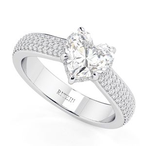 แหวนหมั้นเพชร1.50CT รูปหัวใจแหวนหมั้นเพชรแบบซ่อนในห้องแล็บแหวนเพชรรูปหัวใจ - Product Image 5