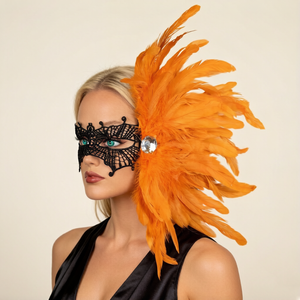 Máscara de Plumas <span class=keywords><strong>para</strong></span> Carnaval, Accesorio <span class=keywords><strong>para</strong></span> la Cabeza <span class=keywords><strong>para</strong></span> Espectáculos de Burlesque, Disfraz <span class=keywords><strong>para</strong></span> Fiestas de Halloween/Navidad, Atuendo <span class=keywords><strong>para</strong></span> Nochevieja - Product Image 5