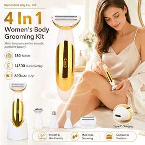 Kit de toilettage corporel 4-en-1 pour <span class=keywords><strong>femme</strong></span>, rasoir électrique rechargeable, <span class=keywords><strong>tondeuse</strong></span> à grille, peigne à sourcils, coupe-poils de <span class=keywords><strong>nez</strong></span>, chargement USB - Product Image 2