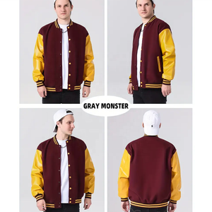 Veste universitaire en satin OEM 2025 100% polyester Sports d'équipe personnalisés et logo du nom du club Baseball Letterman University Varsity Jacket - Product Image 5