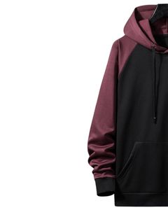 Sudadera con Capucha de Manga Raglán Negra y Marrón, Unisex, Cálida para Invierno, de Forro Polar, Suave, Informal, con Bolsillo Tipo Canguro - Product Image 2