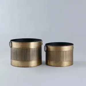 Maceta cilíndrica de Metal de diseño moderno, maceta para interiores y exteriores, jardín, construcción decorativa de acero para plantas y flores - Product Image 5