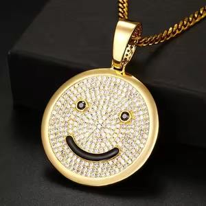 Large Cartoon Pendant CZ Hop Hip Iced <b>Simulated</b> <b>Diamond</b> Customized Gift for Him Moissanite Pendants & Charms - Product Image 6