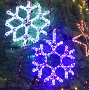 야외 60cm 방수 네온 사인 LED 모티프 조명 축제 거대한 크리스마스 눈송이 네온 조명 장식 멀티 컬러 LED 네온
