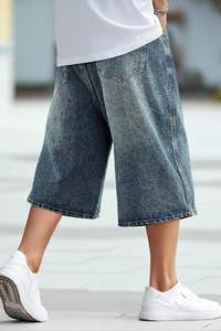 กางเกงขาสั้นทรงหลวมสำหรับผู้ชายซักแบบเป็นกรดใส่ในถนนขนาดใหญ่ใส่ซักได้โลโก้ออกแบบได้ตามต้องการ - Product Image 4