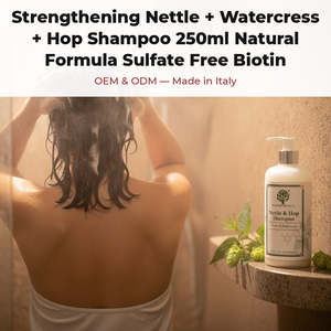 Shampooing naturel sans sulfate à la biotine pour la repousse des cheveux - 250 ml - Renforçant à l'ortie + à la cruche + au houppier - Italie RedMoringa - Product Image 2