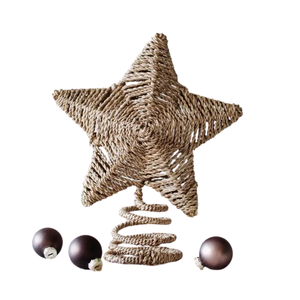 Best Selling Woven Seagrass Star <b>Tree</b> Topper for <b>Christmas</b> <b>Tree</b> Natural Rustic Holiday Decoration for Festive Home Decor - Product Image 1