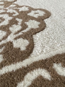 พรมขนสัตว์แบบห่วงคุณภาพระดับพรีเมี่ยมลายดอกไม้ทำด้วยมือมีแผ่นรองยางสำหรับใช้ในบ้าน - Product Image 2