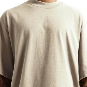 Camiseta cuadrada de algodón 100% para hombre, ropa informal recortada de gran tamaño de 400g, estilo informal tejido pesado de 220 gramos, patrón sólido de tela - Product Image 5