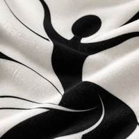 Tapisserie murale en flanelle polaire avec silhouette de danseuse abstraite en noir et blanc, couverture artistique