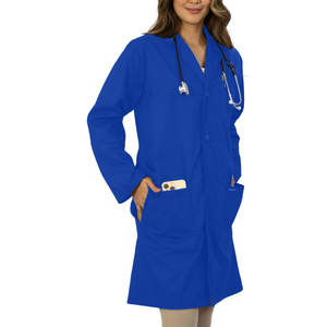 Mezcla de algodón ajuste profesional OEM mujeres laboratorio batas manga larga uniformes médicos 2025 en tamaño adulto - Product Image 6