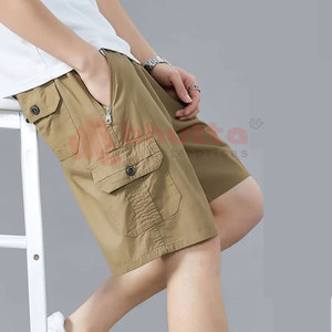 Pantalones Cortos Cargo Casuales para Hombre, Directo de Fábrica, 100% Algodón, Cierre de Cremallera, Estampado Digital Sólido, Secado Rápido, Corte Holgado de Verano - Product Image 2