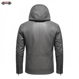 2025 New Casual Slim Leather Jacket High Quality <b>Turn</b>-down Collar Plus Size Custom Oem Stripe Decoration Bomber Jacket - Product Image 2