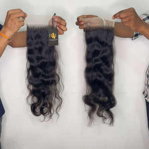 Prix d'usine vietnamien brut vierge paquets de cheveux humains indiens bouclés ondulés et fermeture frontale en dentelle HD 5x5 6x6 - Product Image 2