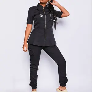 Chaqueta Médica Unisex Ajustada Personalizada con Spandex y Detección de Agujas, Servicio OEM - Conjuntos de Uniformes de Moda para Enfermeras - Product Image 6