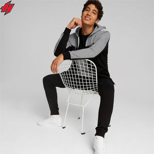 Ensemble de vêtements de sport d'hiver pour hommes Logo personnalisé Fitness Joggers à capuche Full Zip Training Wear Suits Solid Color Custom Tracksuits - Product Image 2